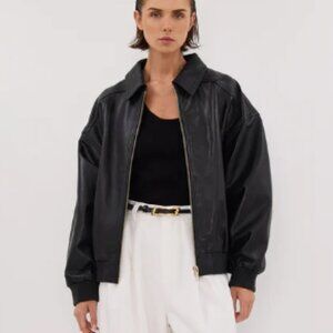 DISSH Leather Bomber Jacket
